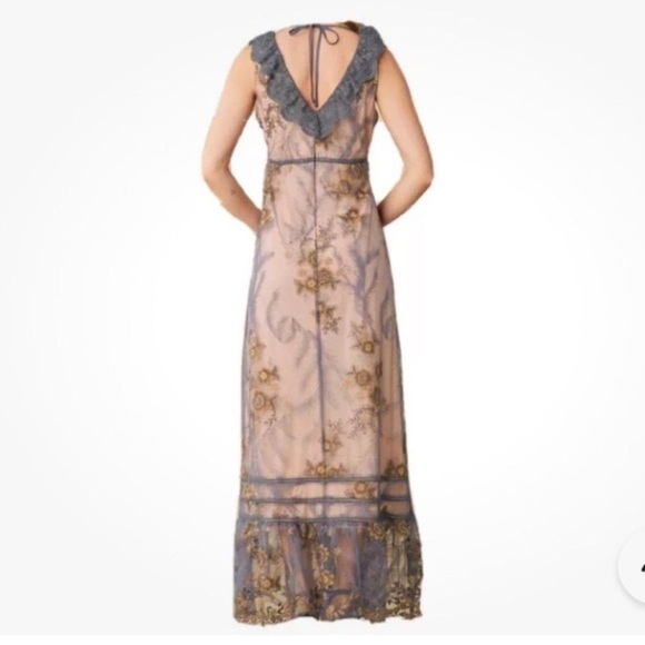Sundance grey pink  Floral lace Maxi Dress Medium NwT - Picture 10 of 12